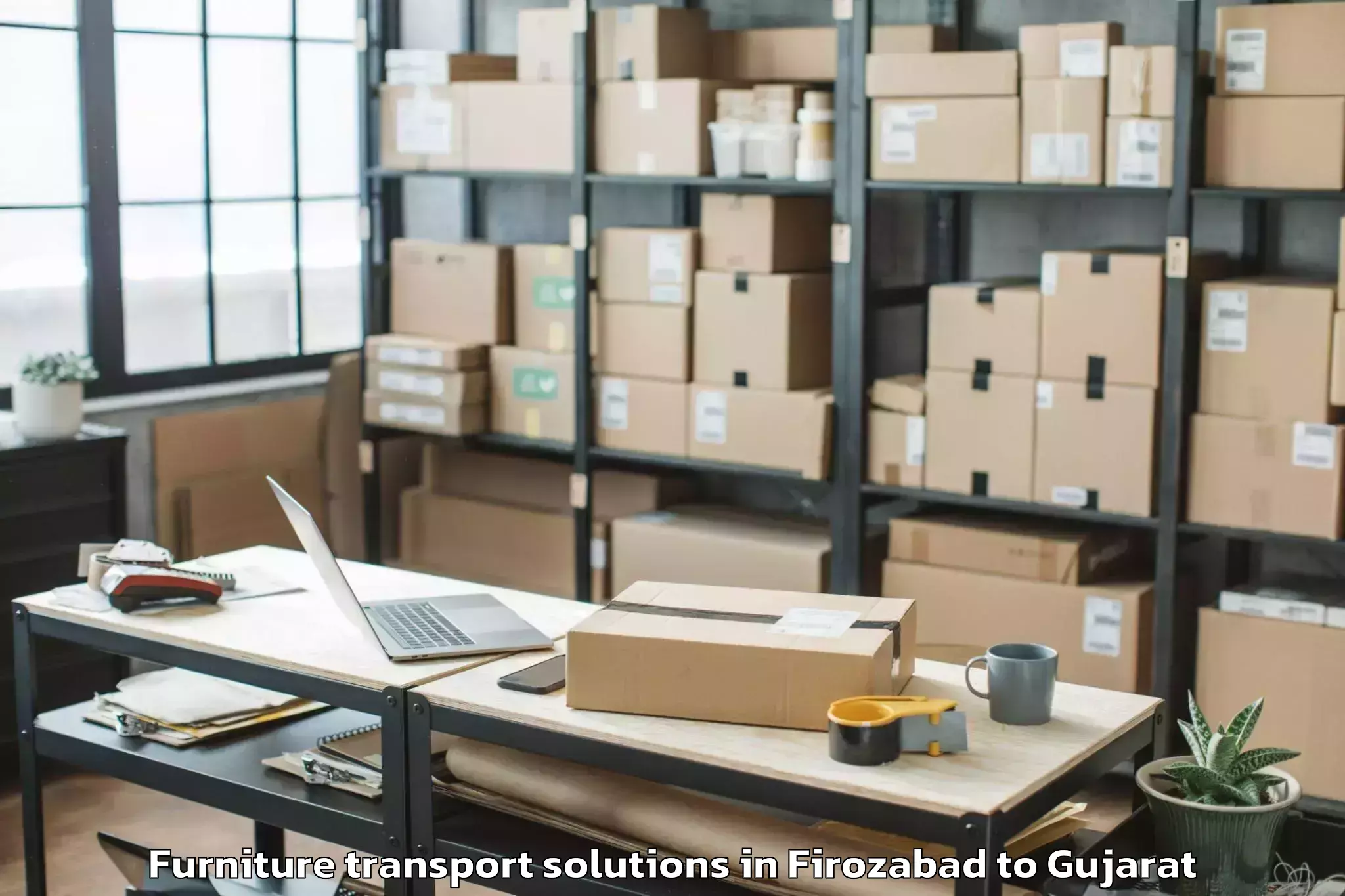 Top Firozabad to Kadodara Furniture Transport Solutions Available